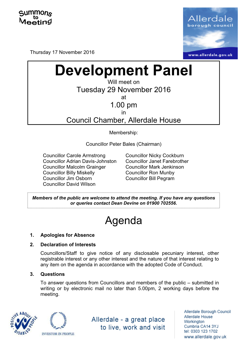 (Public Pack)Agenda Document for Development Panel, 29/11/2016 13