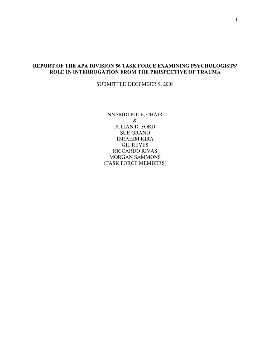 APA Division 56 Interrogation Task Force Report Original Submitted
