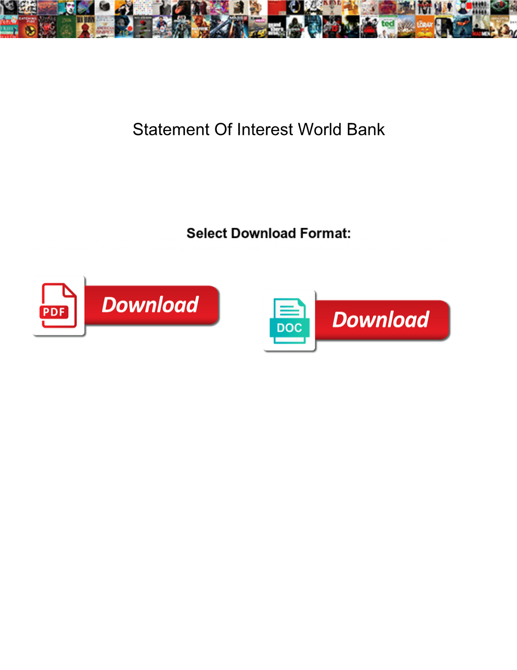 Statement of Interest World Bank