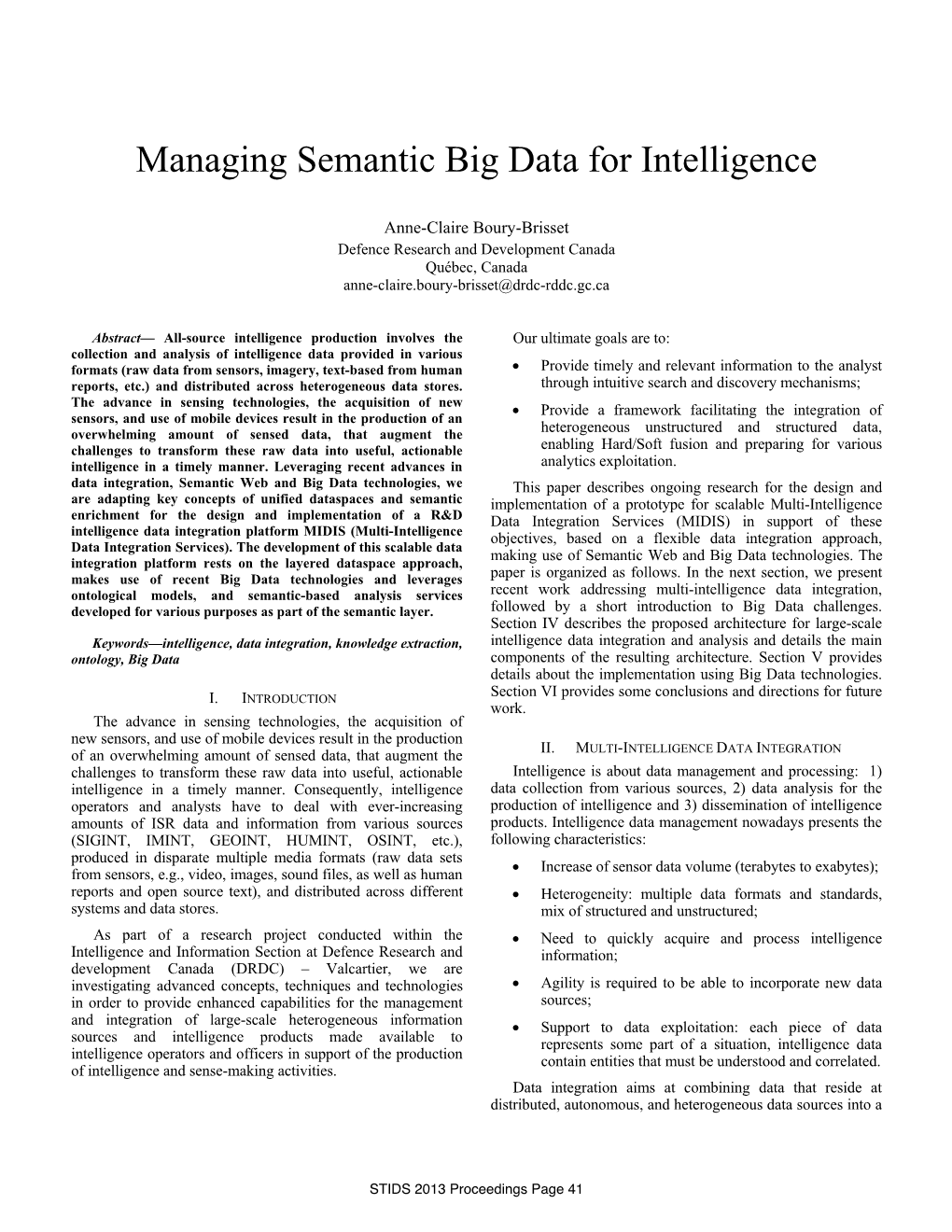 Managing Semantic Big Data for Intelligence