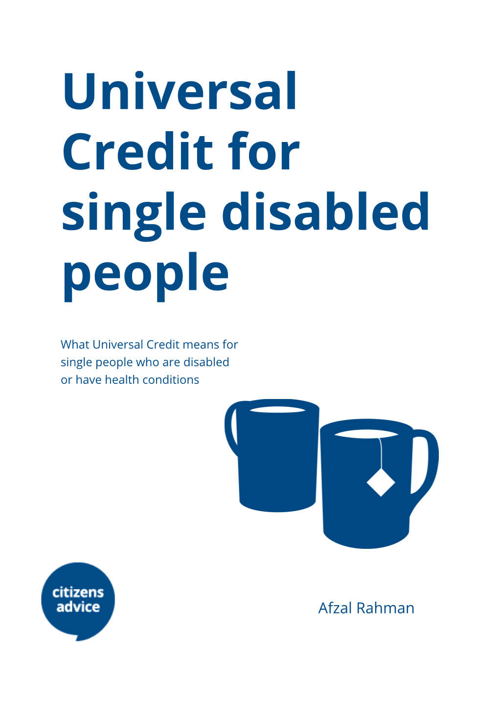 Universal Credit for Single Disabled People