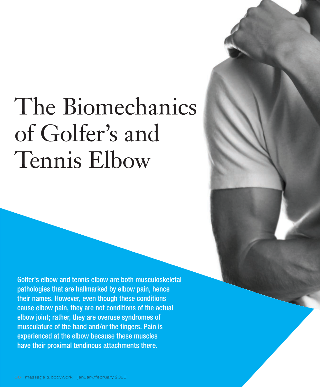 The Biomechanics of Golfer's and Tennis Elbow