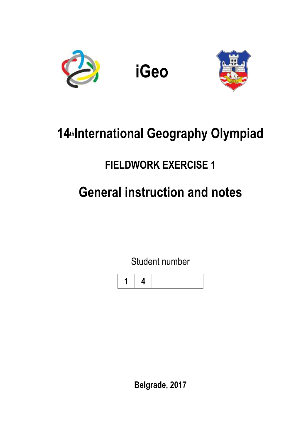 14Thinternational Geography Olympiad General Instruction and Notes