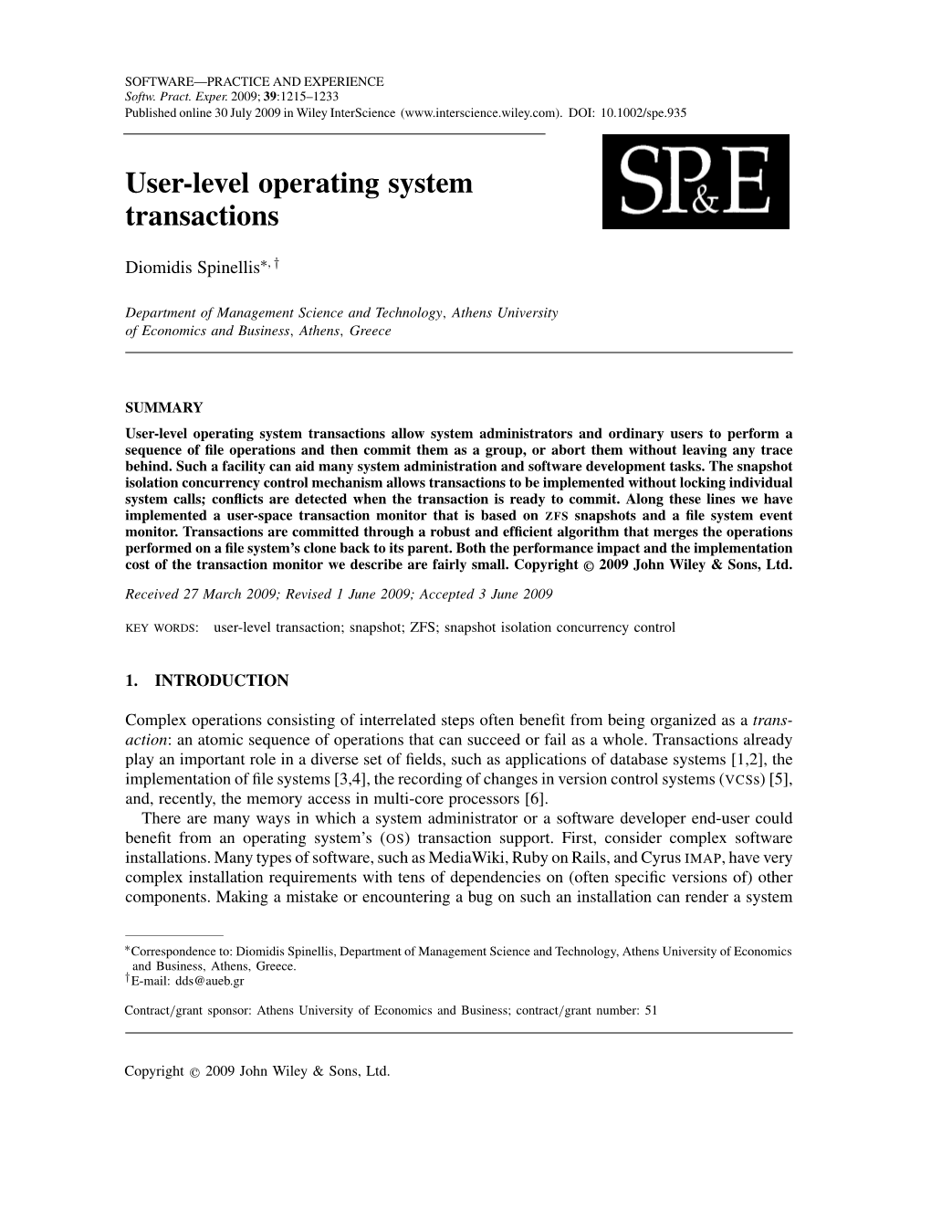User-Level Operating System Transactions