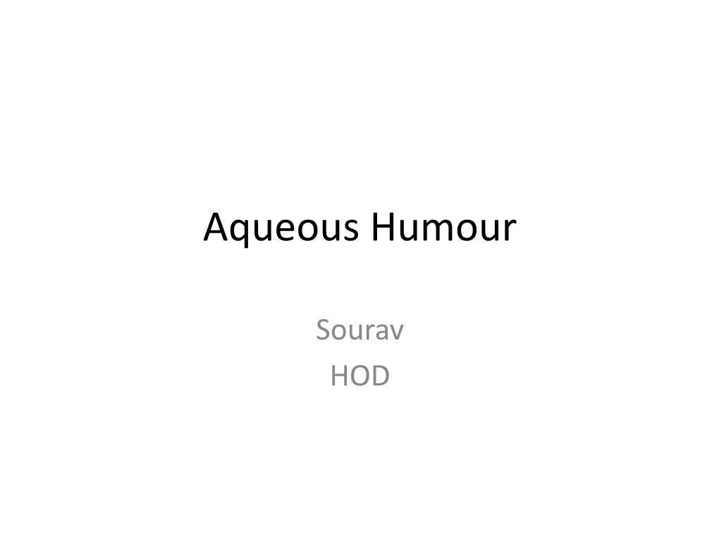 Aqueous Humour