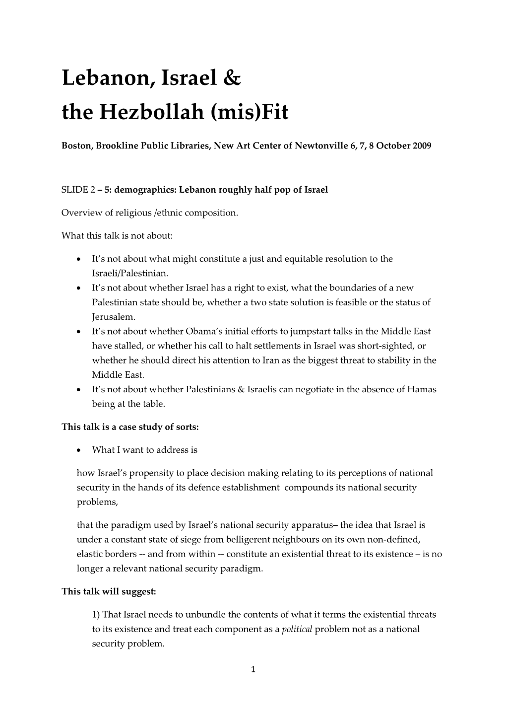Lebanon, Israel & the Hezbollah