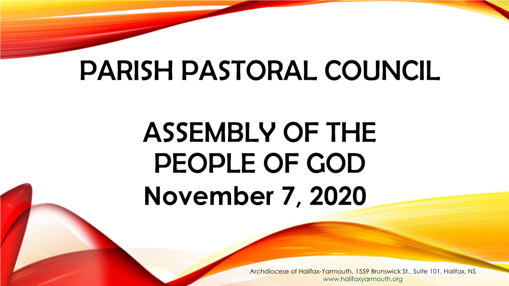 Parish Pastoral Council Discernment Process