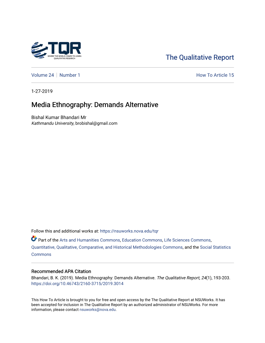 Media Ethnography: Demands Alternative