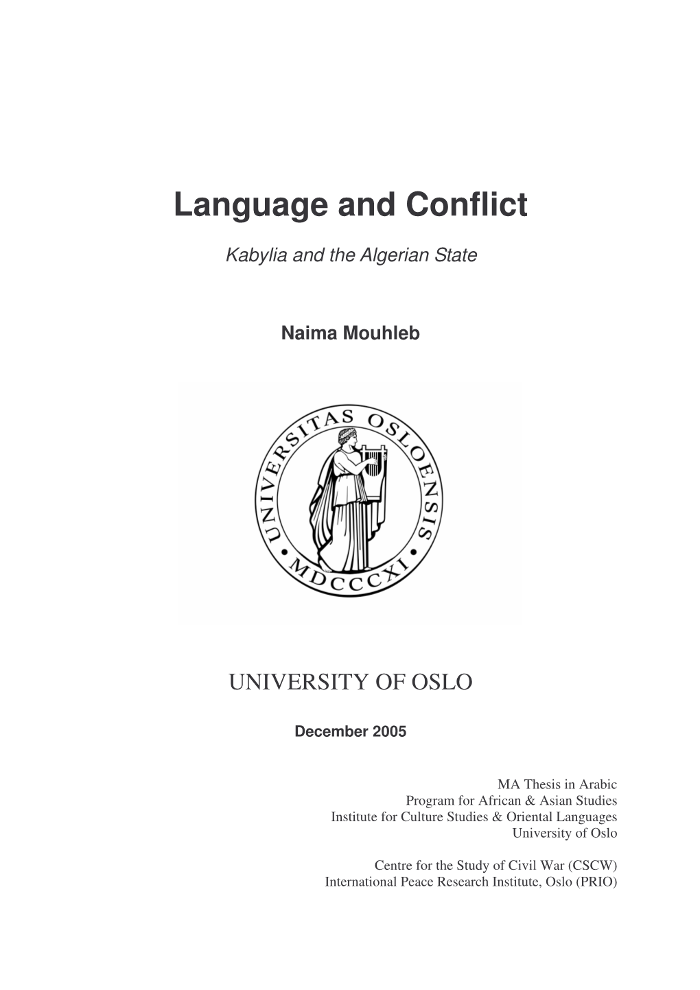 Language and Conflict