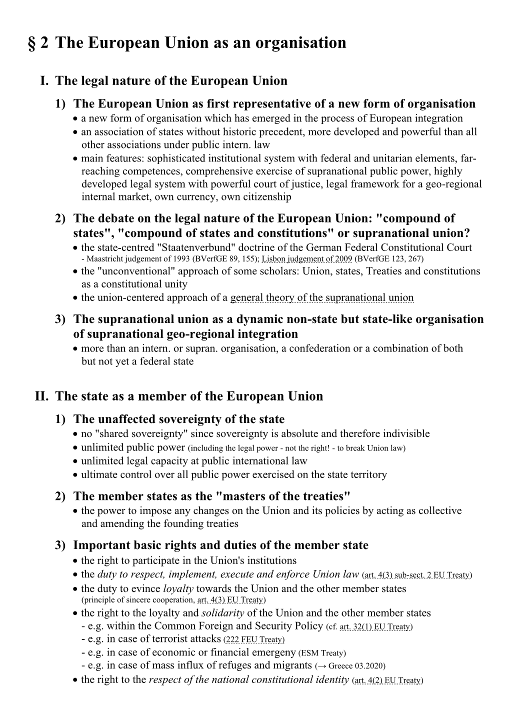 § 2 the European Union As an Organisation