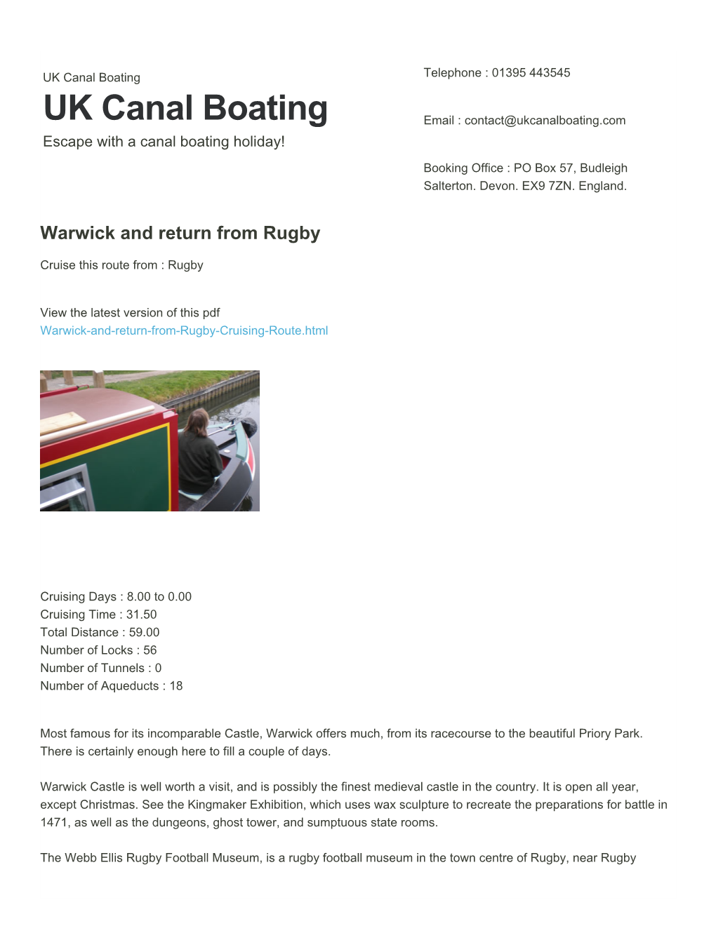 Warwick and Return from Rugby | UK Canal Boating