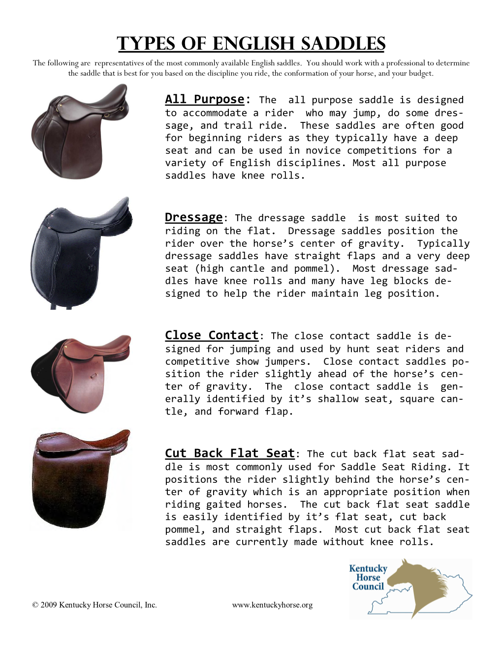 English Saddles