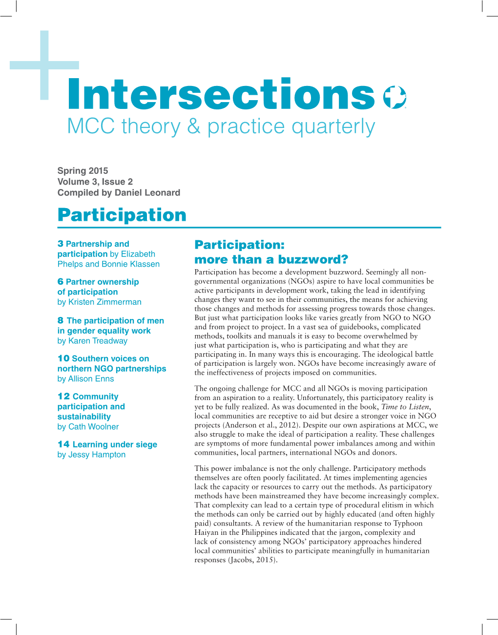Intersections MCC Theory & Practice Quarterly
