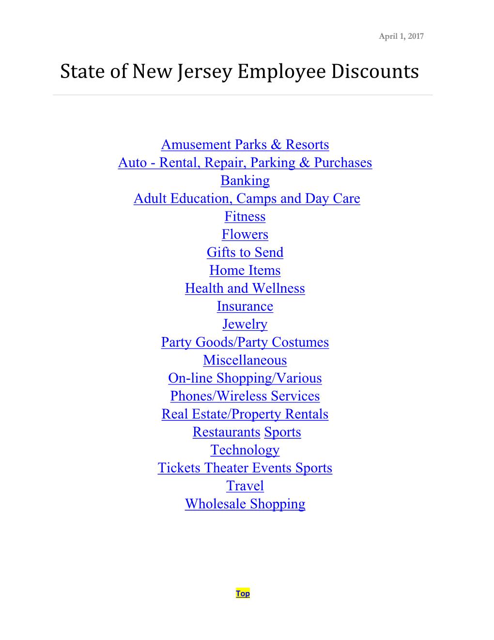 State of New Jersey Employee Discounts