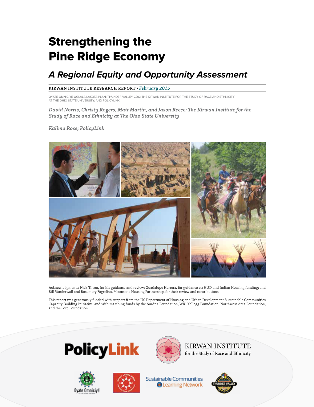 Strengthening the Pine Ridge Economy a Regional Equity and Opportunity Assessment