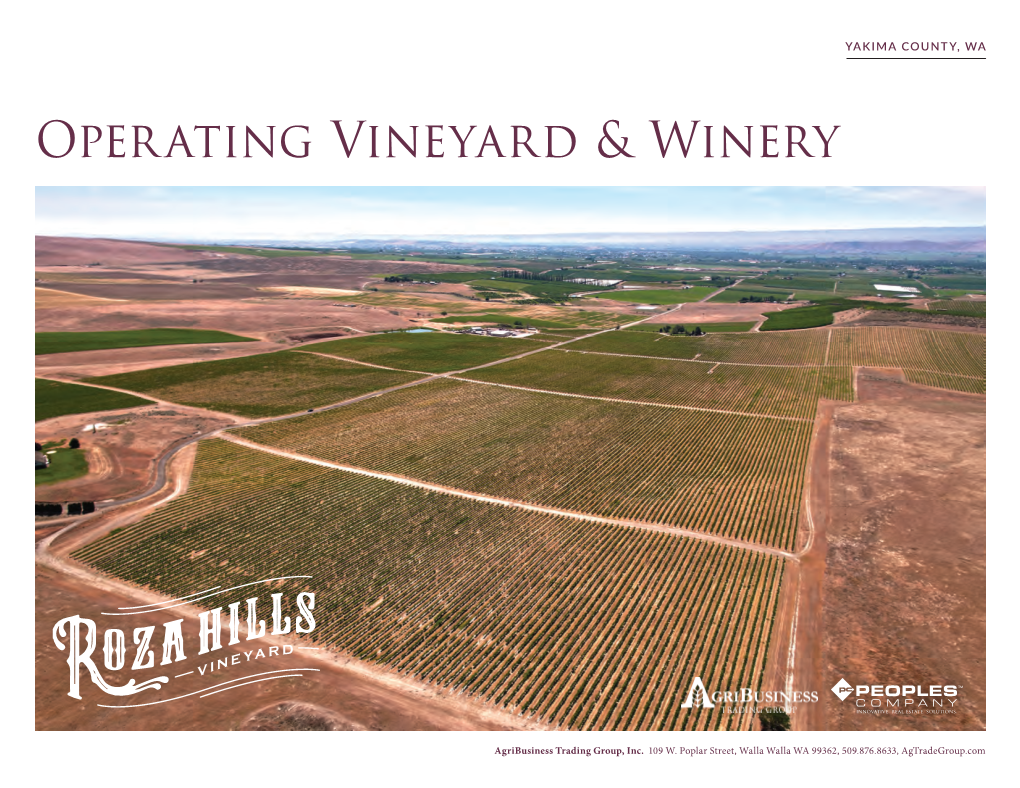 Operating Vineyard & Winery