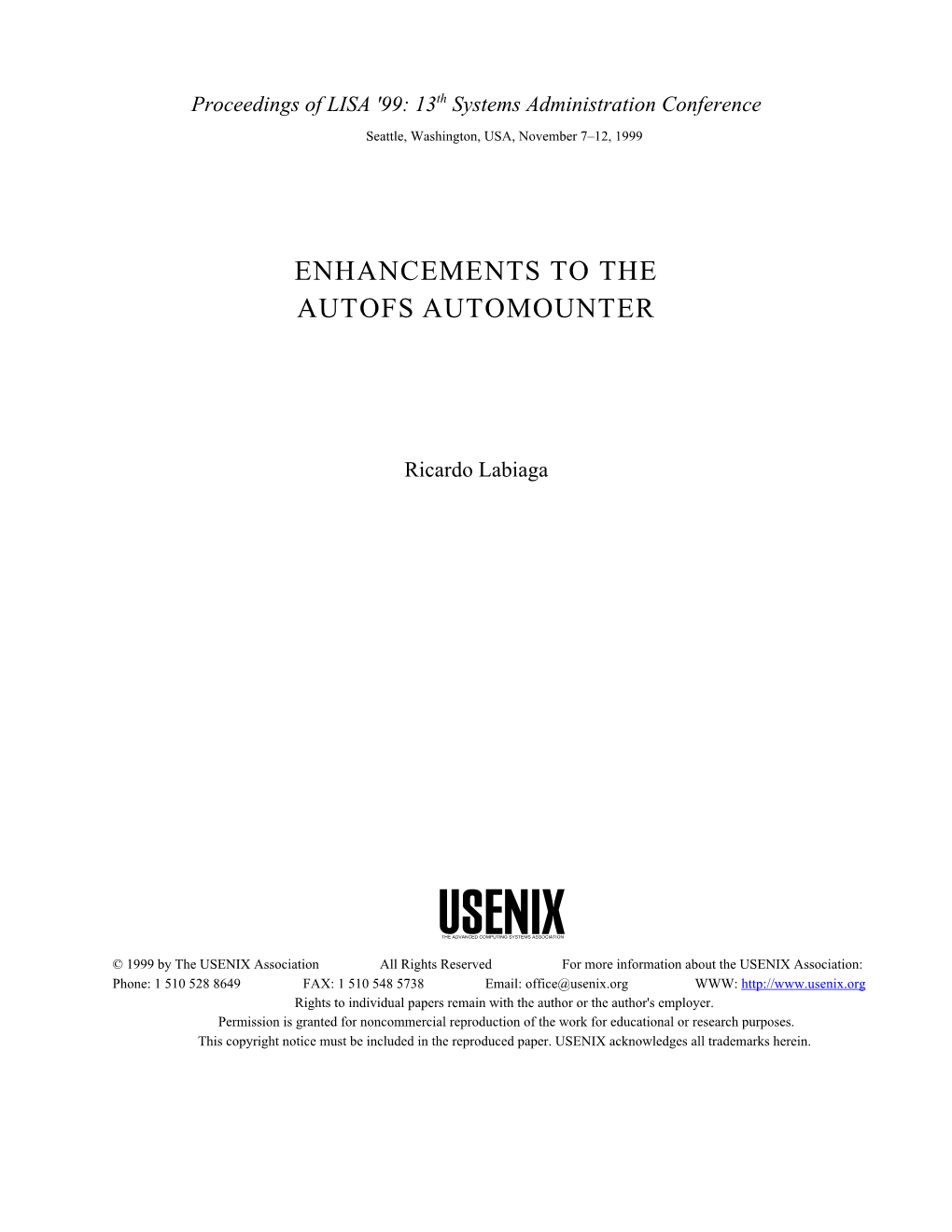 Enhancements to the Autofs Automounter Ricardo Labiaga – Sun Microsystems, Inc