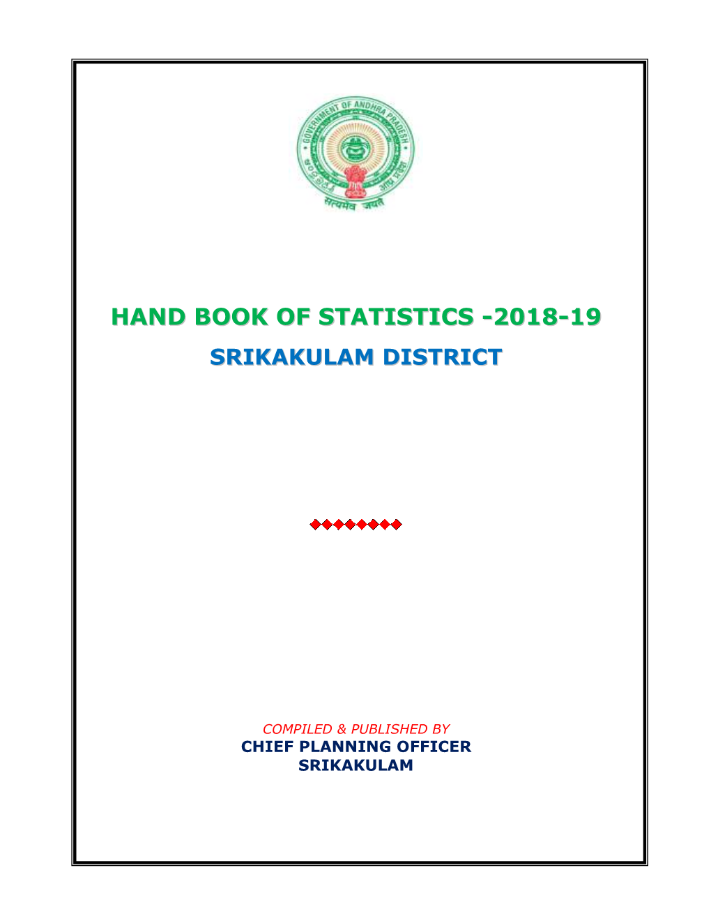 Hand Book of Statistics -2018-19 Srikakulam District