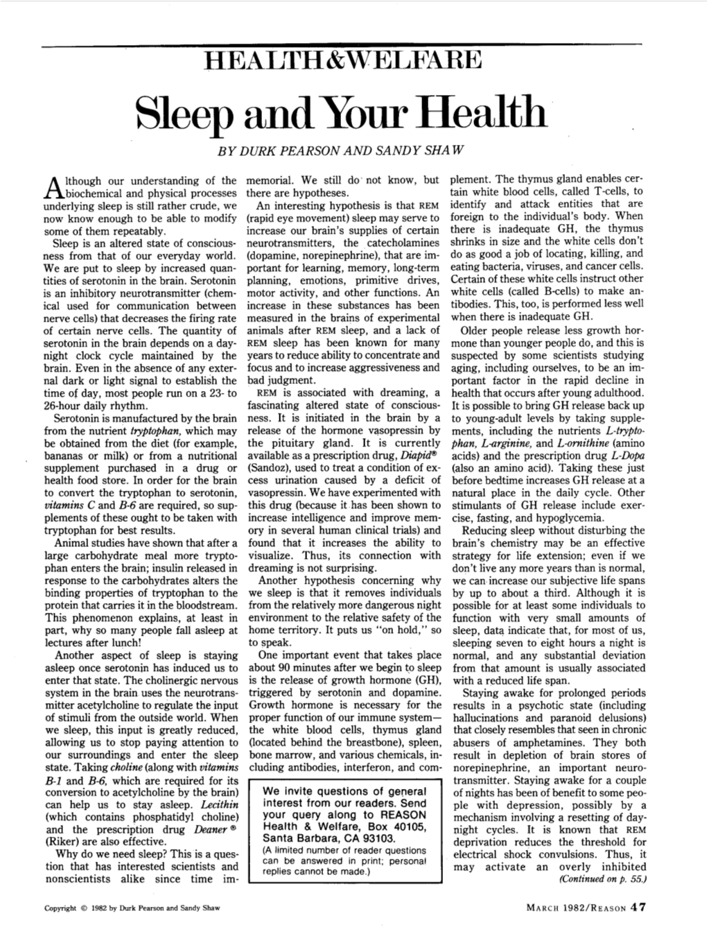 Sleep Andyour Health by DURK PEARSON and SANDY SHAW