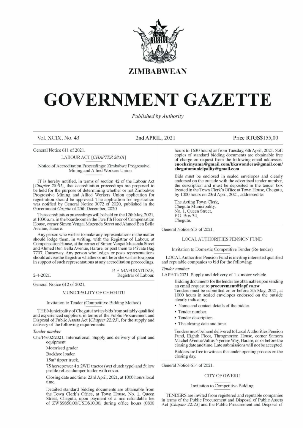 Government Gazette