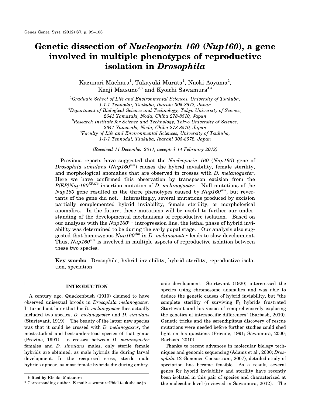 Genetic Dissection of Nucleoporin 160 (Nup160), a Gene Involved in Multiple Phenotypes of Reproductive Isolation in Drosophila