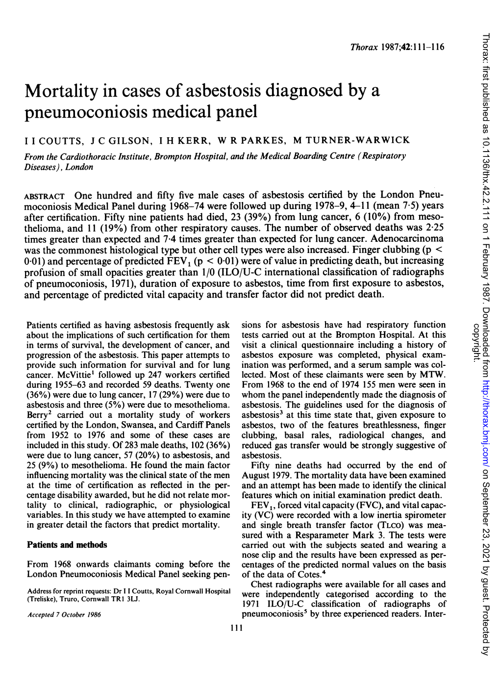 Pneumoconiosis Medical Panel