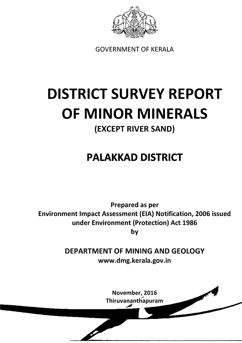 Government of Kerala District Survey Report Of