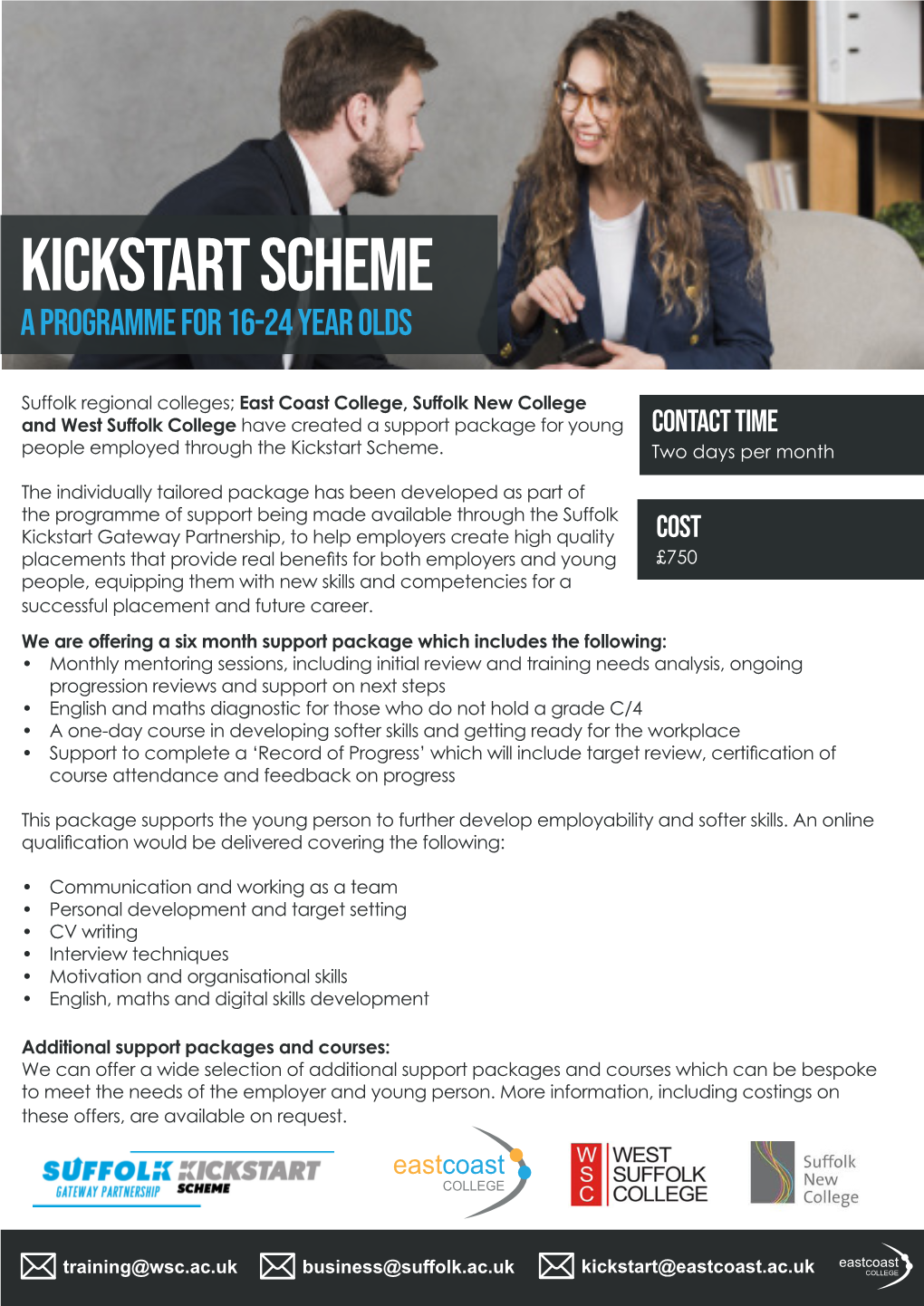 Kickstart Scheme a Programme for 16-24 Year Olds