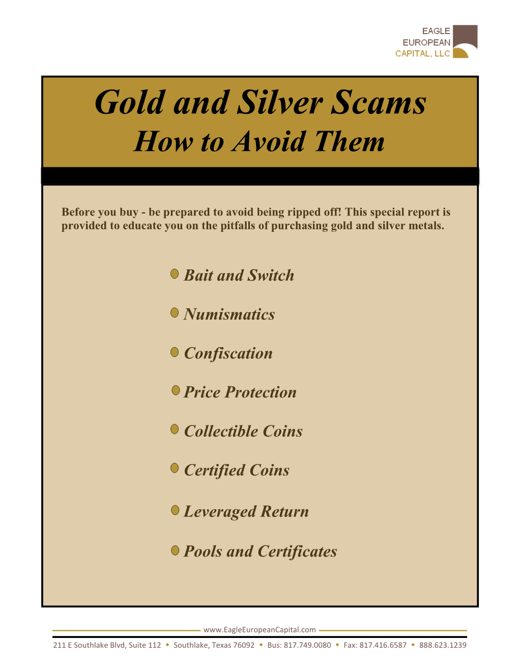 Gold and Silver Scams How to Avoid Them
