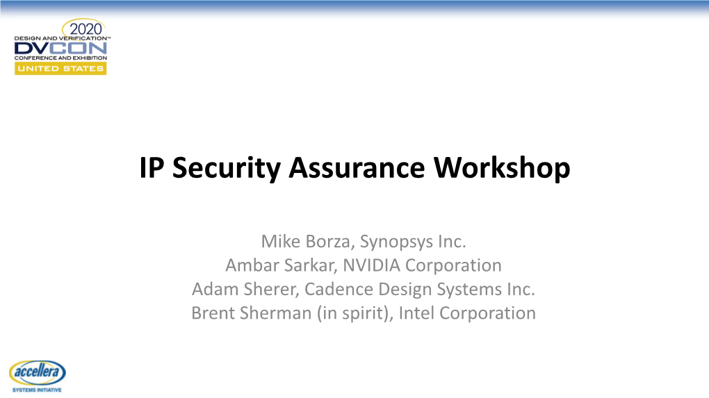 IP Security Assurance Workshop