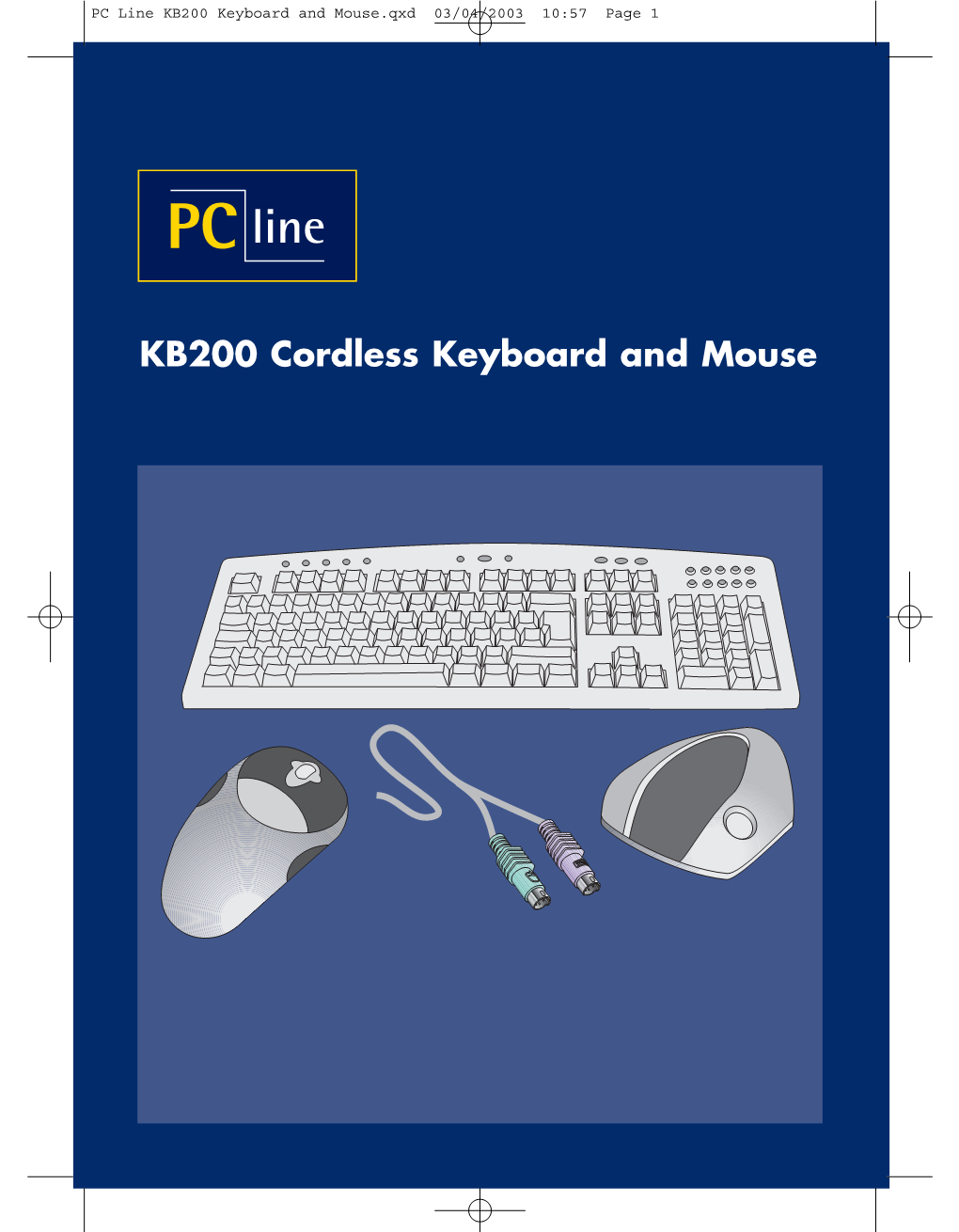 PC LINE Cordless Keyboard and Mouse KB200 Manual