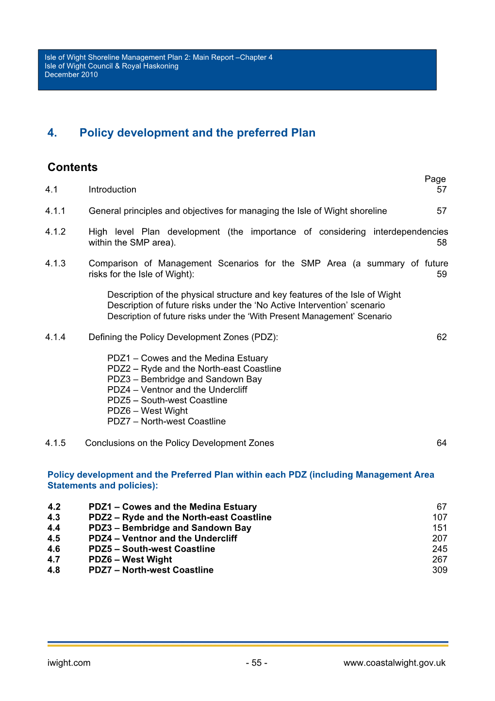 Chapter 4 Isle of Wight Council & Royal Haskoning Decem Ber 2010