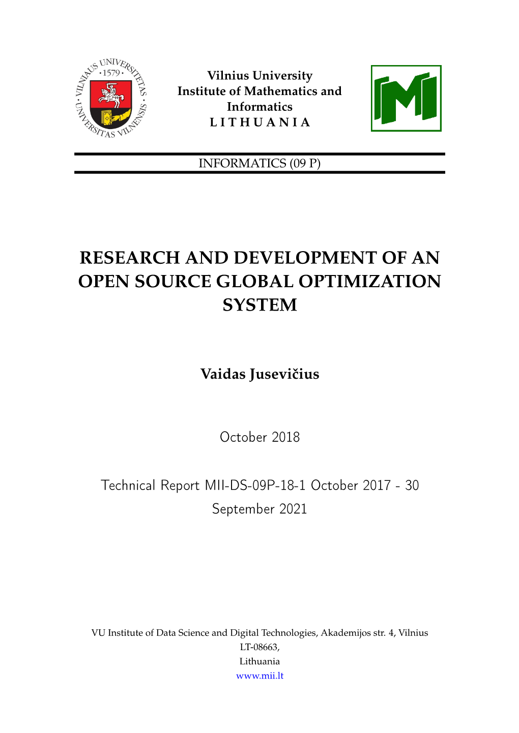 Research and Development of an Open Source Global Optimization System