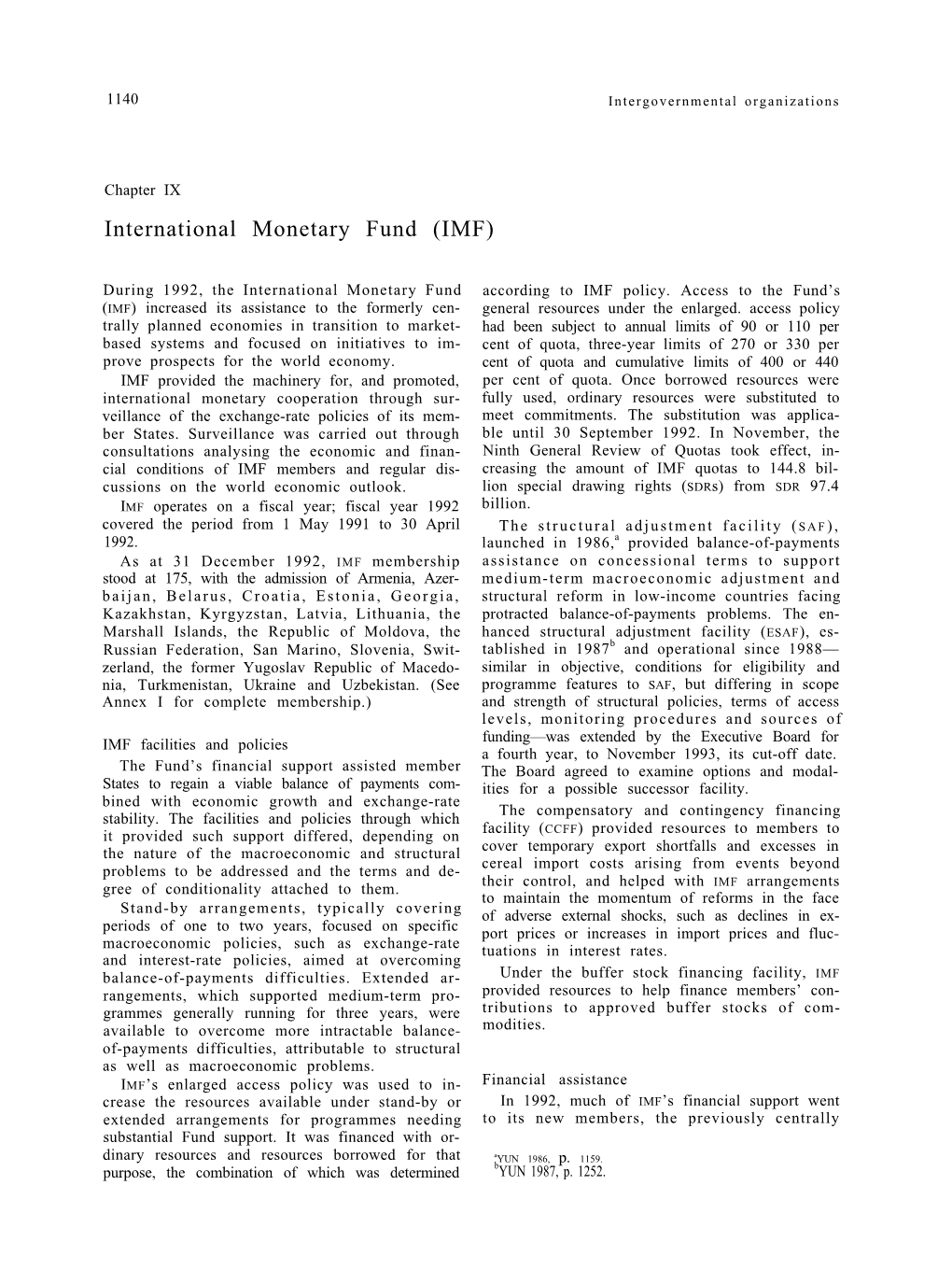 [ 1992 ] Part 7 Chapter 9 International Monetary Fund (IMF)