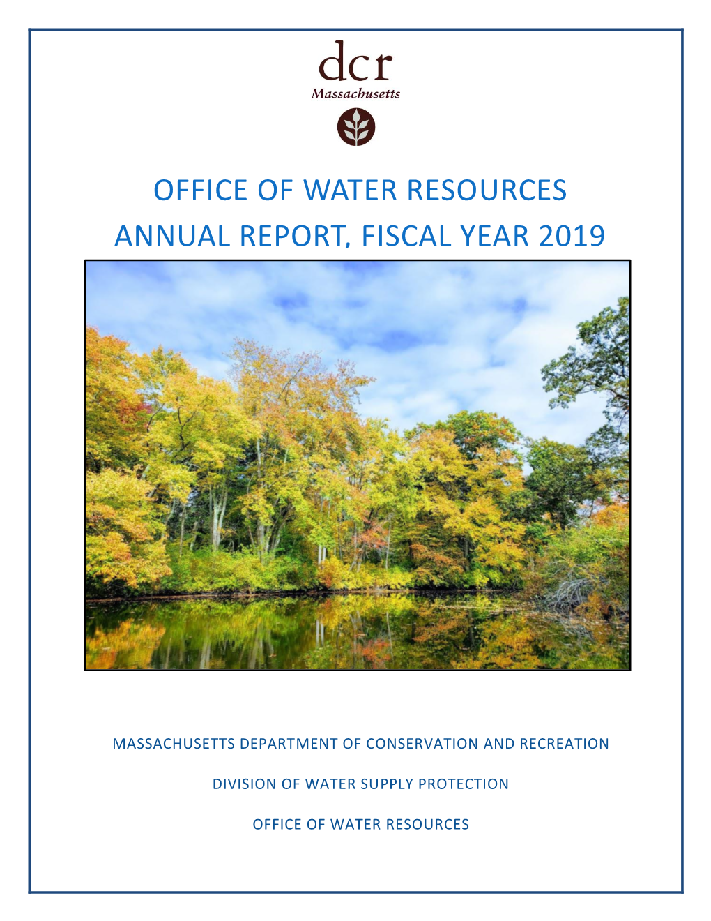 Office of Water Resources Annual Report, Fiscal Year 2019