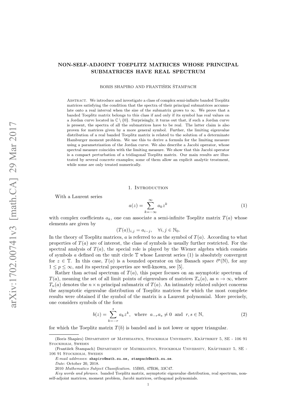 Arxiv:1702.00741V3 [Math.CA] 29 Mar 2017