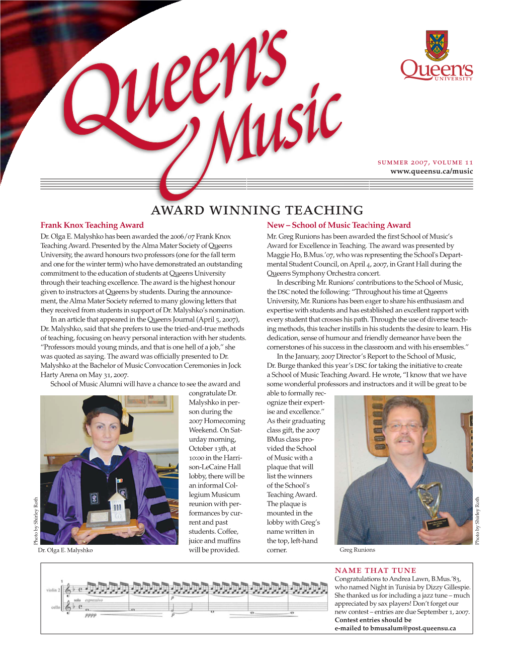 Award Winning Teaching Frank Knox Teaching Award New – School of Music Teaching Award Dr