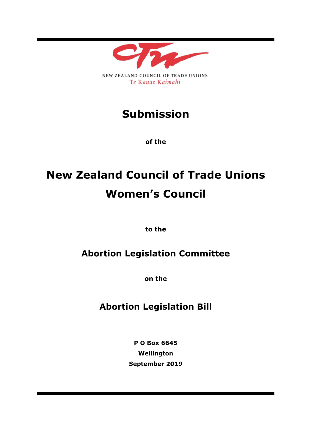 Abortion Legislation Bill 2019