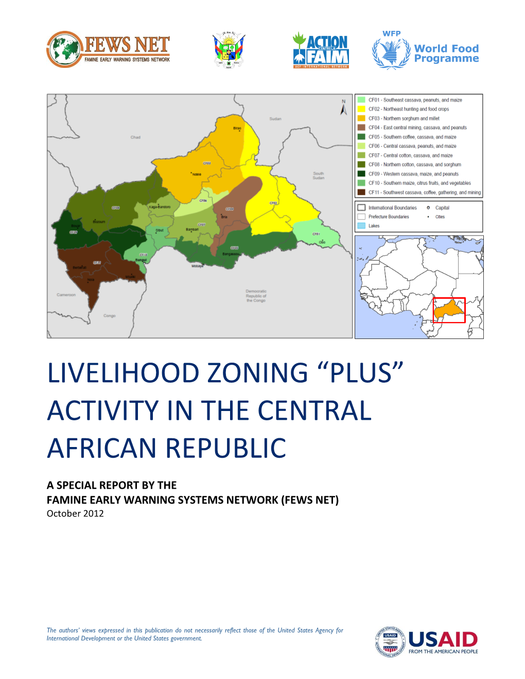 Livelihood Zoning Plus Activity in the Central African Republic