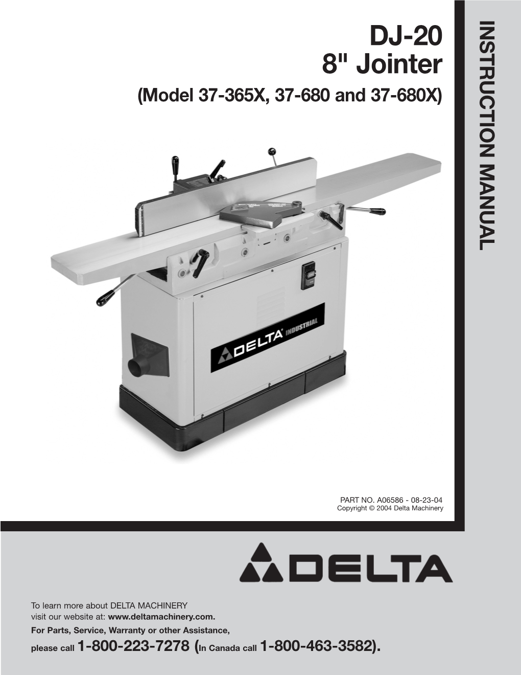 Delta DJ-20 8” Jointer