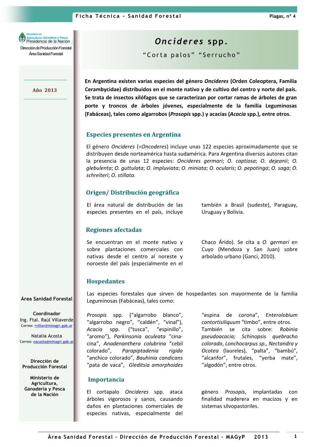 Ficha Técnica N°4- Oncideres Spp 23 Jul 2013