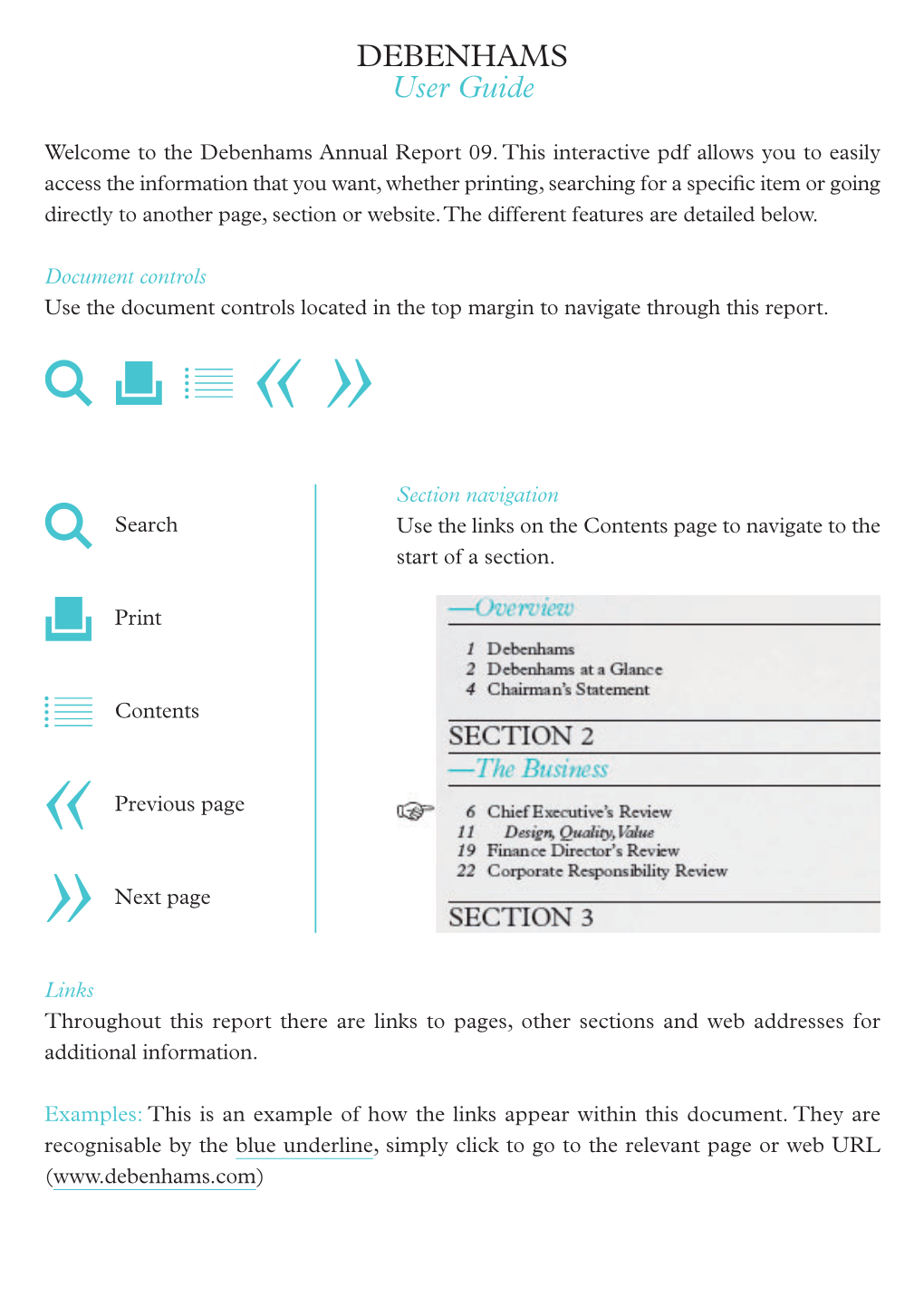 Debenhams User Guide