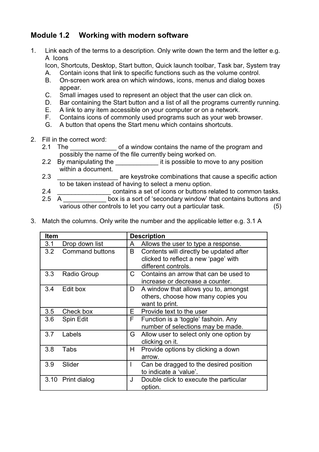 Module 1.2 Working with Modern Software