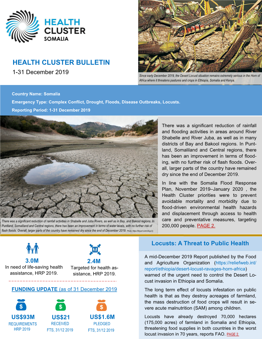 Somalia Health Cluster Bulletin, December 2019.Pub