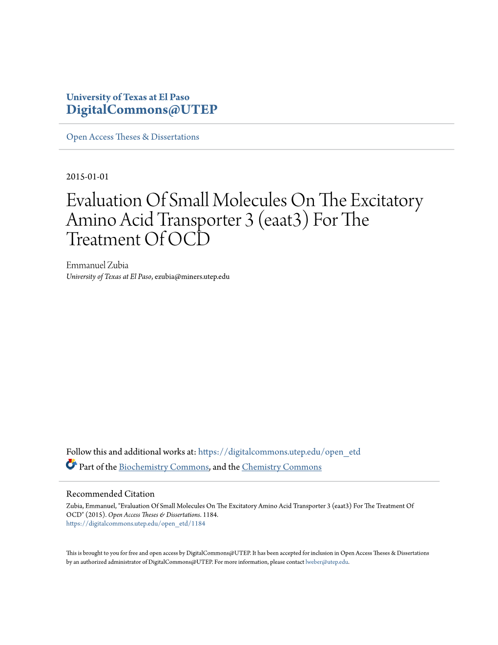 Evaluation of Small Molecules on the Excitatory Amino Acid Transporter 3