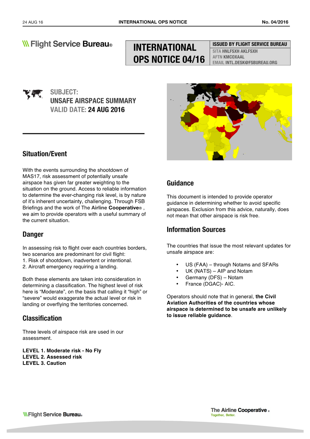 Updated Unsafe Airspace Summary