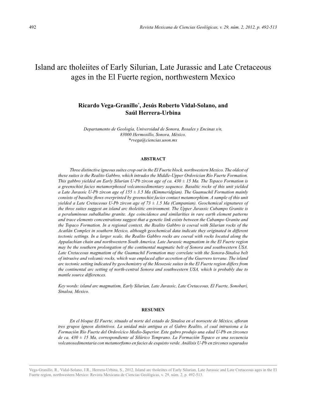 Island Arc Tholeiites of Early Silurian, Late Jurassic and Late Cretaceous Ages in the El Fuerte Region, Northwestern Mexico