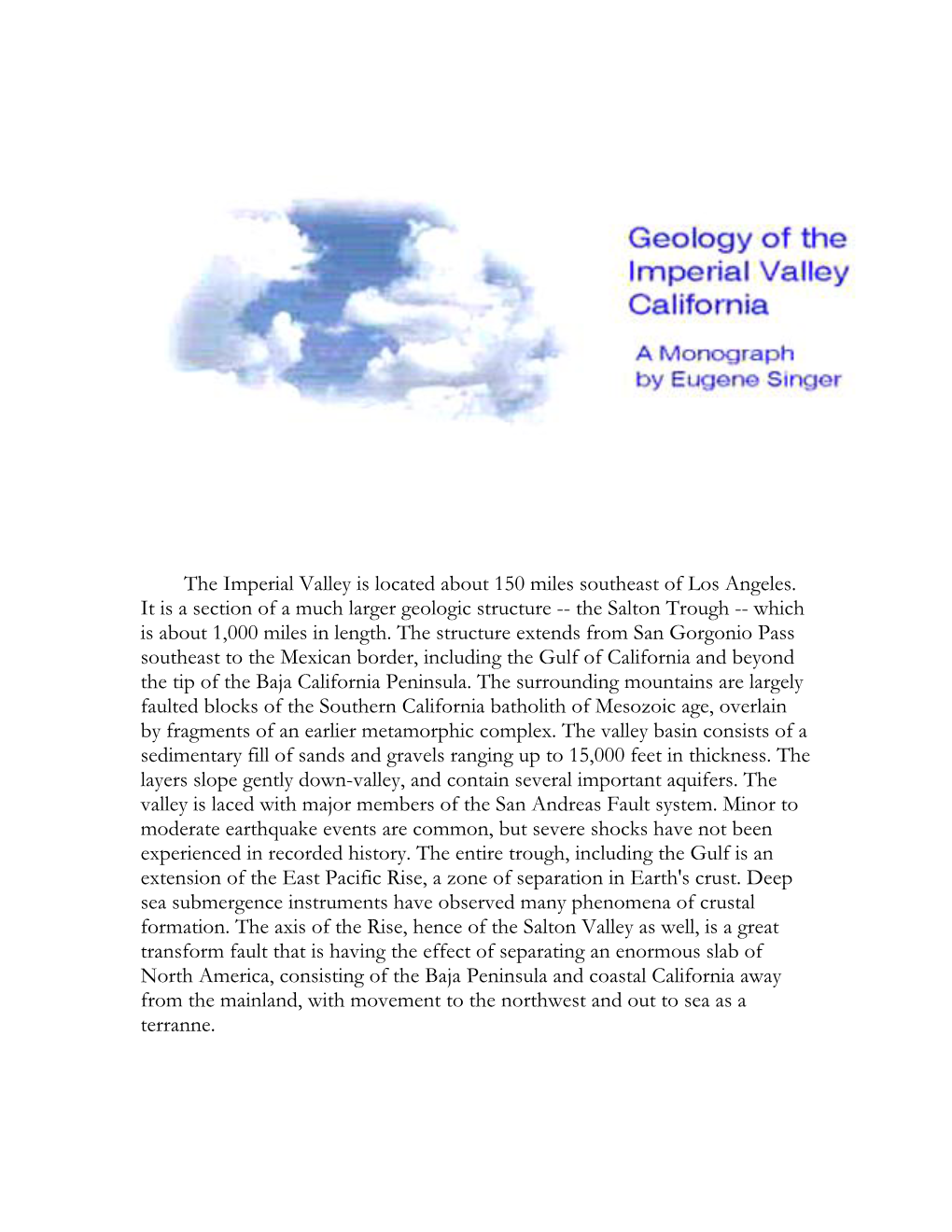 Geology of the Imperial Valley California