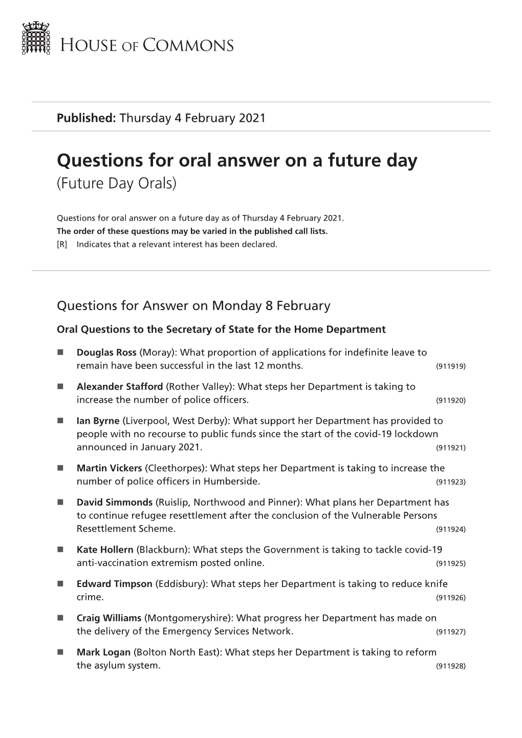 View Future Day Orals PDF File 0.11 MB