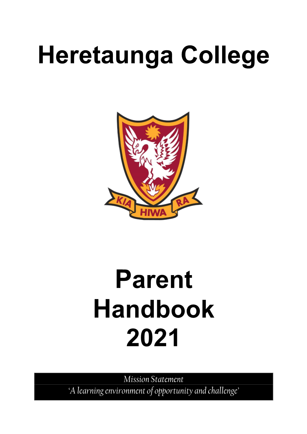 Heretaunga College Parent Handbook 2021